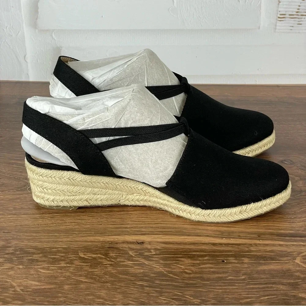 LifeStride Katrina‎ 2 Espadrille Wedge Sandal Black Comfort shock absorption $80 - Picture 6 of 8